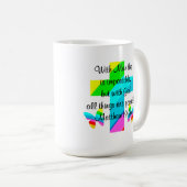 HÜBSCHER KREUZ UND RAINBOW-MATTHEW 19:26-DESIGN KAFFEETASSE (VorderseiteRechts)