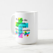 HÜBSCHER KREUZ UND RAINBOW-MATTHEW 19:26-DESIGN KAFFEETASSE (Vorderseite Links)