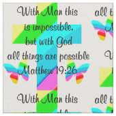 HÜBSCHER KREUZ UND RAINBOW-MATTHEW 19:26-DESIGN STOFF (Nahaufnahme)