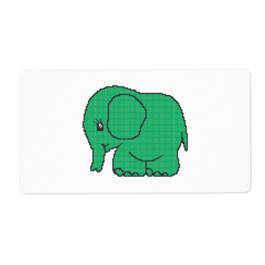 Hübscher Kreuzstich-grüner Elefant (Vorne)
