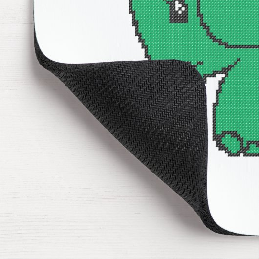 Hübscher Kreuzstich-grüner Elefant Mousepad (Ecke)