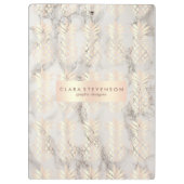 Hübscher Kükenkupfer-Rosengoldananasmarmor Klemmbrett (Rückseite)