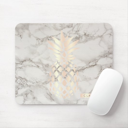 Hübscher Kükenkupfer-Rosengoldananasmarmor Mousepad (Mit Mouse)
