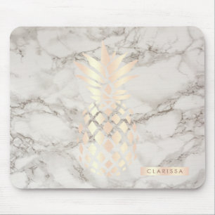 Hübscher Kükenkupfer-Rosengoldananasmarmor Mousepad