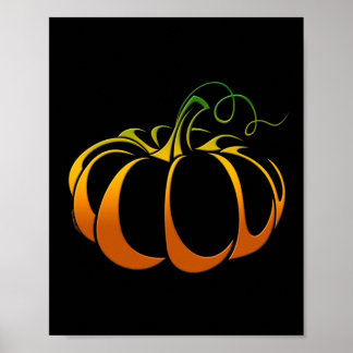 Hübscher Kürbis in Schatten des Herbstfalls Poster