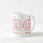 Hübscher Kürbis mit ausgeschnittenem Gesicht für H Kaffeetasse (VorderseiteRechts)