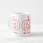 Hübscher Kürbis mit ausgeschnittenem Gesicht für H Kaffeetasse (Vorderseite Links)