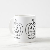 Hübscher Kürbis mit ausgeschnittenem Gesicht Kaffeetasse (Vorderseite Links)