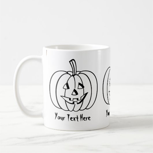 Hübscher Kürbis mit ausgeschnittenem Gesicht Kaffeetasse (Links)