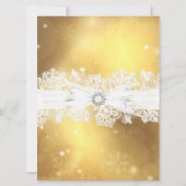 Hübscher Lace & Bow Gold Weihnachtsfeiertag Einlad Einladung (Rückseite)