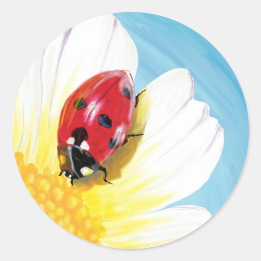 Hübscher Ladybug Runder Aufkleber (Vorderseite)