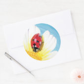 Hübscher Ladybug Runder Aufkleber (Umschlag)