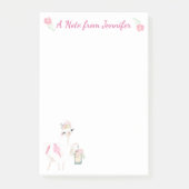 Hübscher Lama mit Blume und Lattern Post-it Klebezettel (Vorderseite)