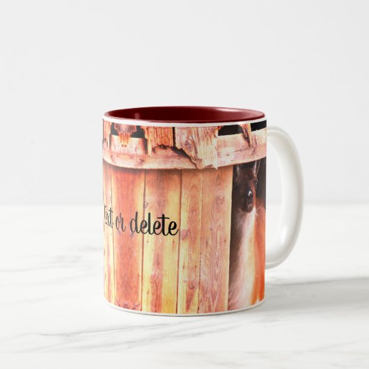 Hübscher Lama-Zuchtbetrieb Personalisiert Zweifarbige Tasse (VorderseiteRechts)