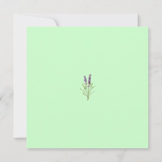 Hübscher Lavendel-KrautSprig auf grünem Brautparty Einladung (Rückseite)
