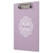 Hübscher Lavendel lila Quatrefoil mit Monogramm Klemmbrett (Links)