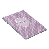 Hübscher Lavendel lila Quatrefoil mit Monogramm Notizblock (Rechte Seite)