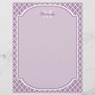 Hübscher Lavendel Lila Quatrefolie Mit Monogramm N