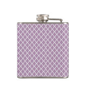 Hübscher Lavendel Lila Quatrefolie Mit Monogramm N Flachmann (Rückseite)