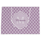 Hübscher Lavendel Lila Quatrefolie Mit Monogramm N Große Geschenktüte (Vorderseite)