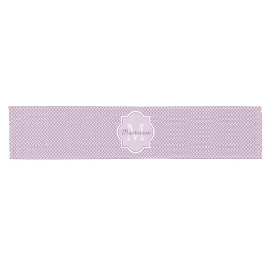 Hübscher Lavendel Lila Quatrefolie Mit Monogramm N Kurzer Tischläufer (Horizontal)
