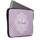 Hübscher Lavendel Lila Quatrefolie Mit Monogramm N Laptopschutzhülle (Vorne Rechts)