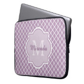 Hübscher Lavendel Lila Quatrefolie Mit Monogramm N Laptopschutzhülle (Vorderseite Links)