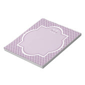 Hübscher Lavendel Lila Quatrefolie Mit Monogramm N Notizblock (Rotiert)
