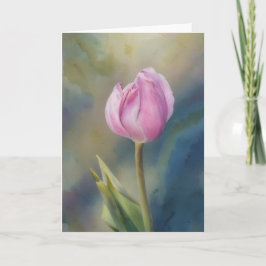 Hübscher Lavendel Rosa Tulip Blume Kunst Karte