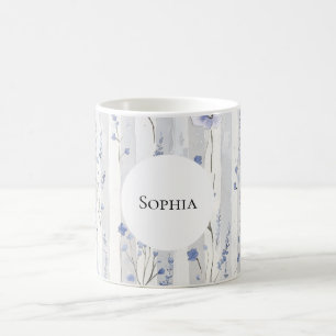 Hübscher Lavendel Weiße Streifen Personalisiert Kaffeetasse