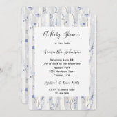 Hübscher Lavendel-White Stripes Blumenspülung Einladung (Vorne/Hinten)