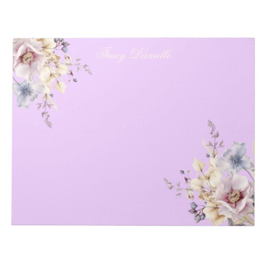 Hübscher Lavender-Frühlingsblumenstrauß  Notizblock (Vorderseite)