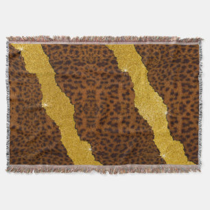 Hübscher Leder Jaguar Tierdruck mit Glitzer Decke