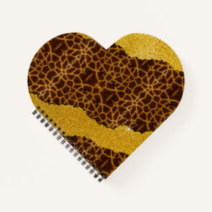Hübscher Ledergiraffen-Tierdruck mit Glitter Notizblock