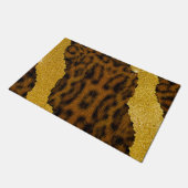 Hübscher Lederleopardendruck mit Glitzer Fußmatte (Schrägansicht)