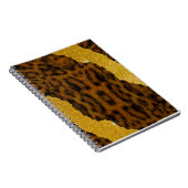 Hübscher Lederleopardendruck mit Glitzer Notizblock (Rechte Seite)