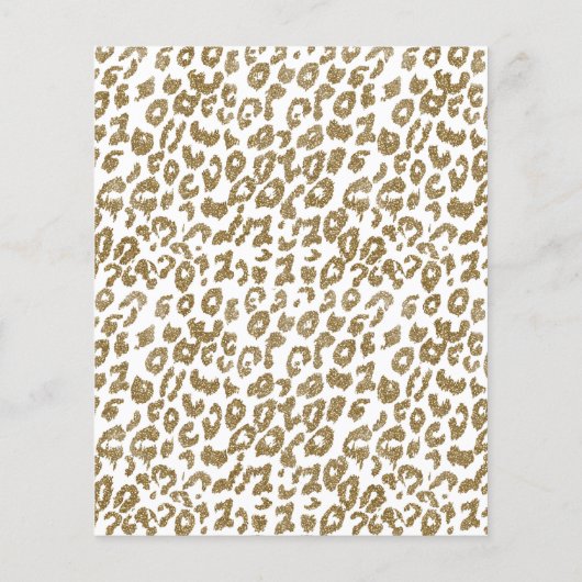 Hübscher Leopard Print Gold Glitzer Flyer (Hinten)