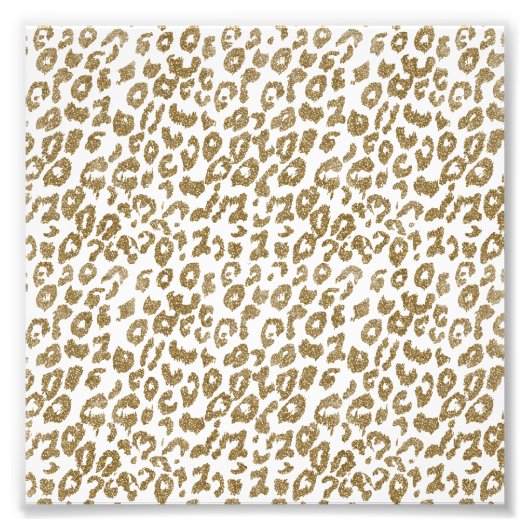 Hübscher Leopard Print Gold Glitzer Fotodruck (Vorne)