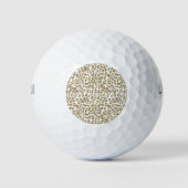 Hübscher Leopard Print Gold Glitzer Golfball (Vorderseite)