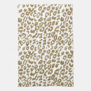 Hübscher Leopard Print Gold Glitzer Handtuch