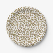 Hübscher Leopard Print Gold Glitzer Pappteller (Vorderseite)