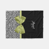 Hübscher Leopard Print Spring Green Boy mit Namen Fleecedecke (Vorderseite (Horizontal))