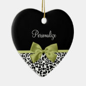 Hübscher Leopard Print Spring Green Boy mit Namen Keramikornament (Rechts)