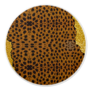 Hübscher Leoparden-Leder-Tierdruck mit Glitter Keramikknauf