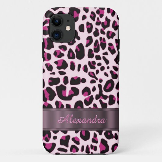 Hübscher Leopardendruck personalisiert Case-Mate iPhone Hülle (Rückseite)