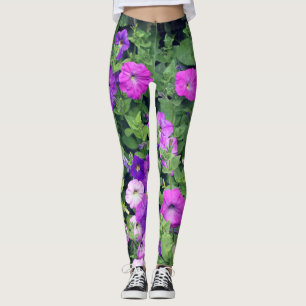 Hübscher lila Blumen-Garten-Frühling buntes Girly Leggings