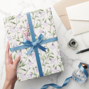Hübscher Lila Blumengeburt Geschenkpapier