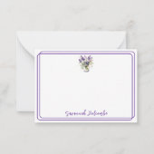 Hübscher Lila Blumenstrauß in einem Korbgeflecht Mitteilungskarte (Vorderseite)