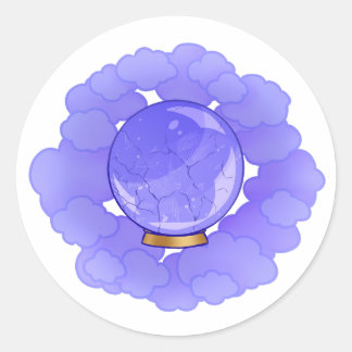 Hübscher Lila Crystal Ball Runder Aufkleber