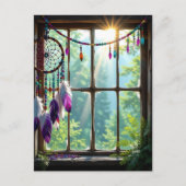 Hübscher Lila Dreamcatcher in Window Postkarte (Vorderseite)